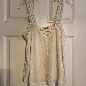 White flowy tank top